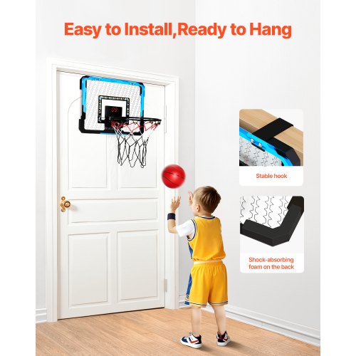 Kids Basketball Hoop Mini Basketball Goal with Electronic Scoreboard