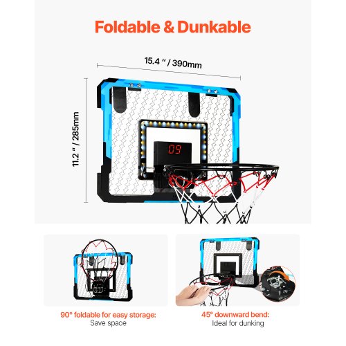 Kids Basketball Hoop Mini Basketball Goal with Electronic Scoreboard