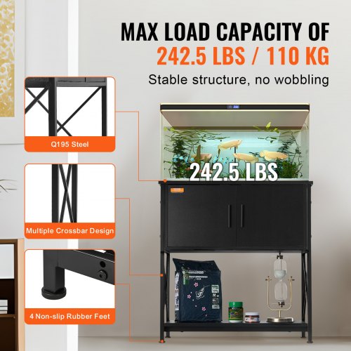Aquarium Stand 29 Gallon Fish Tank Stand 287 x 165 x 30 in Steel and MDF