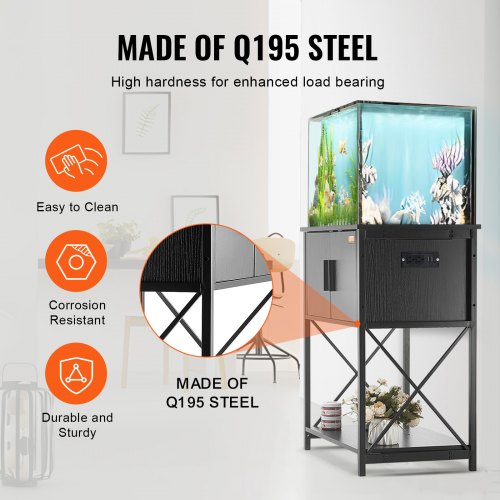 Aquarium Stand 20 Gallon Fish Tank Stand 256 x 165 x 31.9 in Steel and MDF