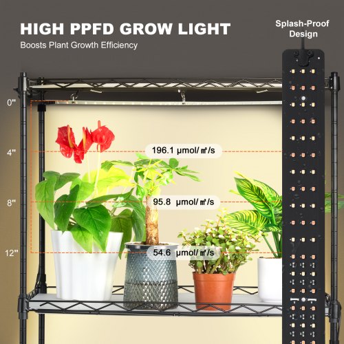Plant Stand with Grow Light 4Tier Plant Shelf with 45W Full Spectrum Grow