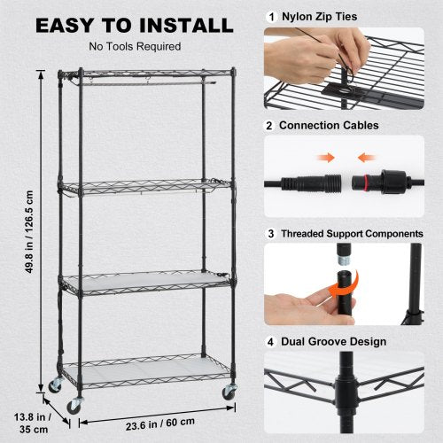 Plant Stand with Grow Light 4Tier Plant Shelf with 45W Full Spectrum Grow