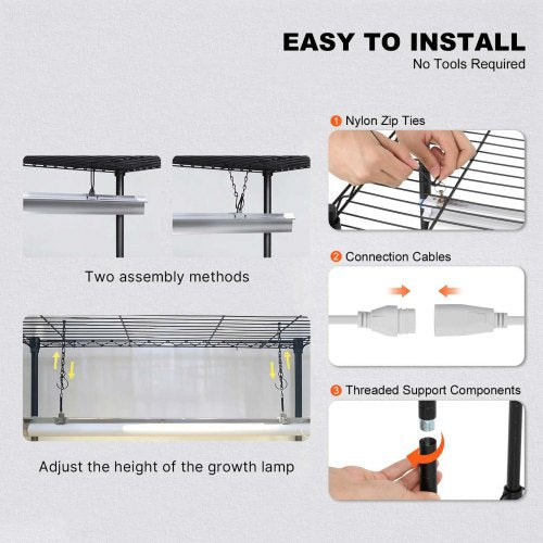 Plant Stand with Grow Light 4 Tiers Plant Shelf with 3000K 180W LED Full