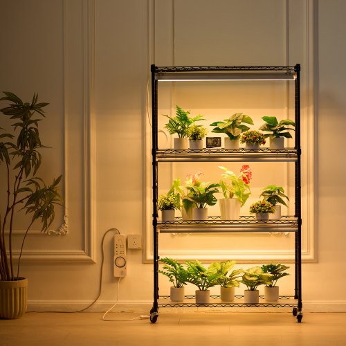 Plant Stand with Grow Light 4 Tiers Plant Shelf with 3000K 180W LED Full