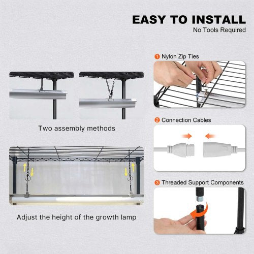 Plant Stand with Grow Light Grow Light Shelf with Cover and Thermometer 4