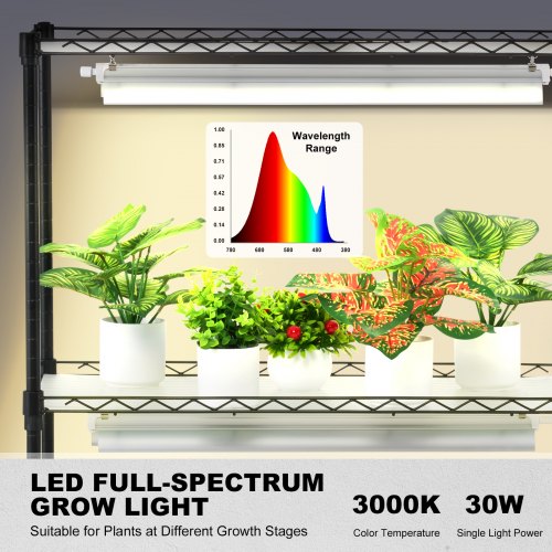 Plant Stand with Grow Light 4 Tier Plant Shelf with 90W Grow Light for Indoor
