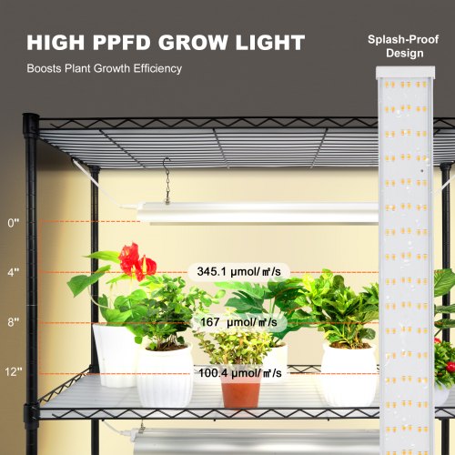Plant Stand with Grow Light 4 Tier Plant Shelf with 90W Grow Light for Indoor