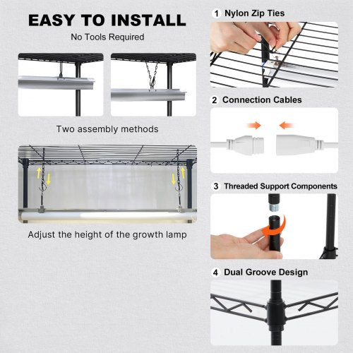 Plant Stand with Grow Light 4 Tier Plant Shelf with 90W Grow Light for Indoor