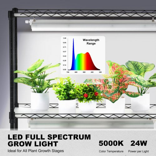 DIY Plant Stand with Grow Light 6Tier Large Tall Plant Shelf with 192W