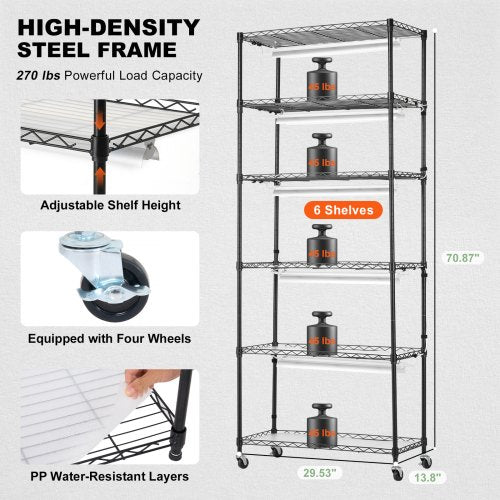 DIY Plant Stand with Grow Light 6Tier Large Tall Plant Shelf with 192W
