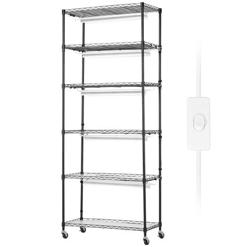 DIY Plant Stand with Grow Light 6Tier Large Tall Plant Shelf with 192W