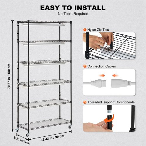 Plant Stand with Grow Light 6Tier Large Tall Plant Shelf with 150W Full