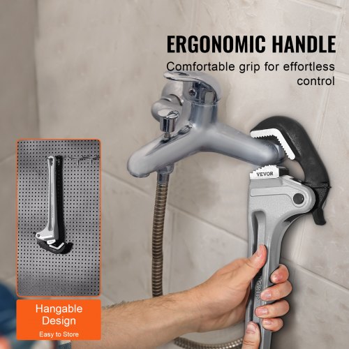 Aluminum Straight Pipe Wrench 18 in Automatic Jaw Adjustment 60CRV Jaw – 2 MM