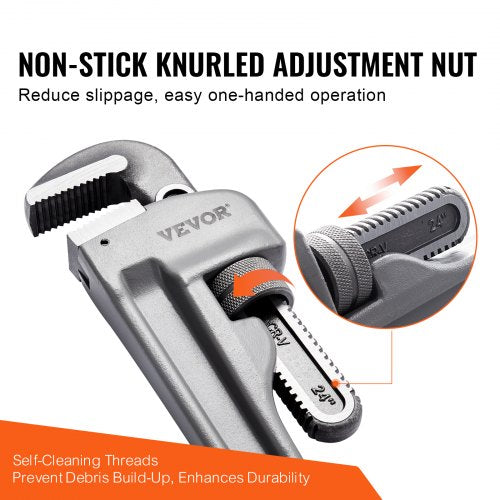 Pipe Wrench 24 Aluminum Straight Pipe Wrench Adjustable Plumbing Wrench