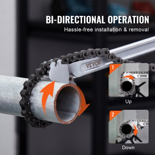 Chain Wrench 48 inch Chain Pipe Wrench 13.4 inch Diameter Capacity CRV