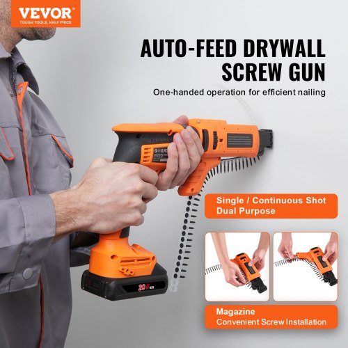 Drywall Screw Gun AutoFeed 20V Max Collated Drywall Screwgun 4200RPM