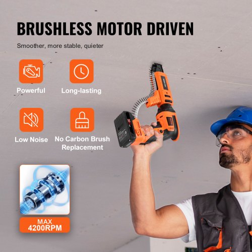 Drywall Screw Gun AutoFeed 20V Max Collated Drywall Screwgun 4200RPM