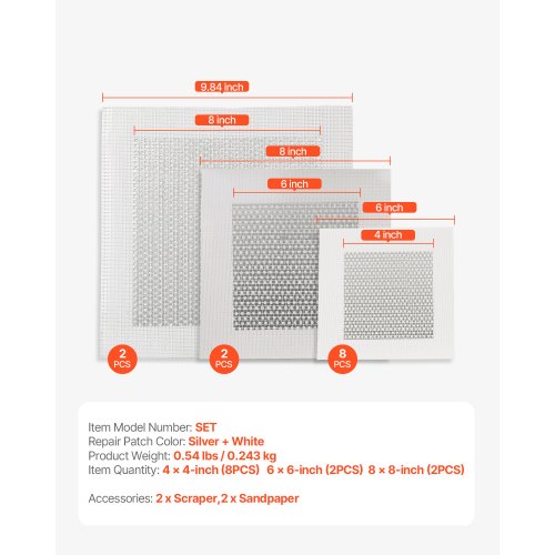 16PCS Drywall Repair Kit 468inch Aluminum Dry Wall Repair Patch Kit with 2