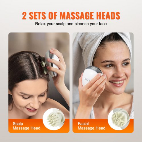 Electric Scalp Massager with Heat Rechargeable Heated Head Massager IPX7