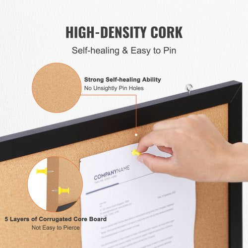 Cork Board 24 x 18 inches Doublesided Bulletin Board with MDF Sticker