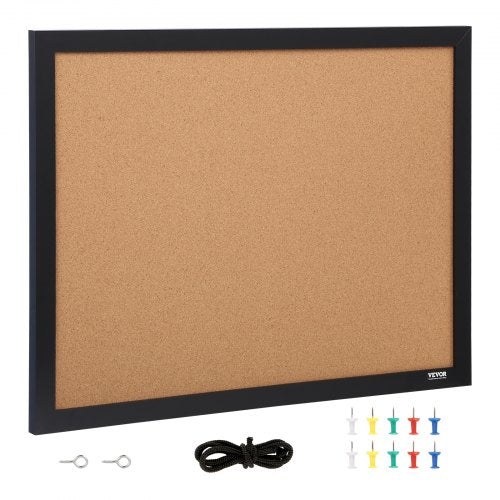Cork Board 24 x 18 inches Doublesided Bulletin Board with MDF Sticker