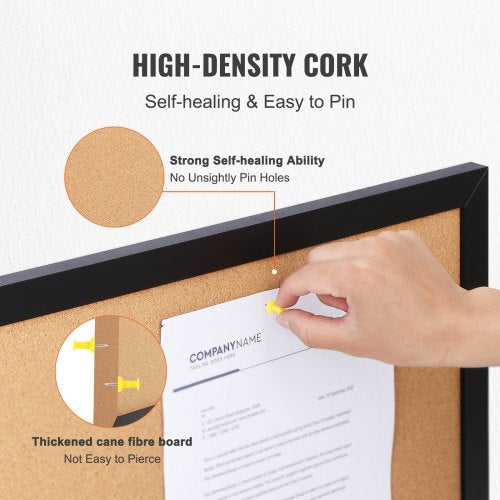 Cork Board 36x24 inches Bulletin Board with MDF Sticker Frame Vision Board