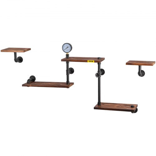 Industrial Pipe Shelving Pipe Shelves with 5Tier Wood Planks Rustic