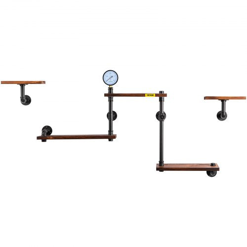 Industrial Pipe Shelving Pipe Shelves with 5Tier Wood Planks Rustic