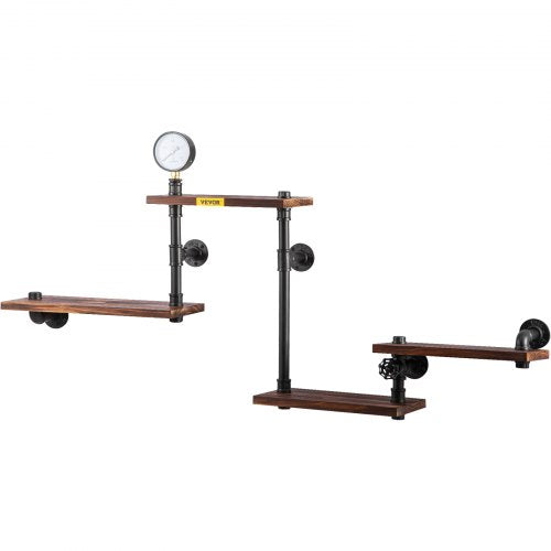 Industrial Pipe Shelving Pipe Shelves with 4Tier Wood Planks Rustic