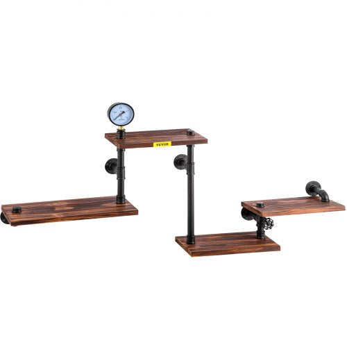 Industrial Pipe Shelving Pipe Shelves with 4Tier Wood Planks Rustic