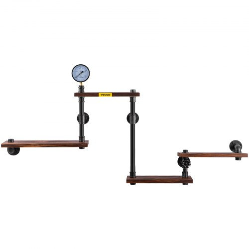 Industrial Pipe Shelving Pipe Shelves with 4Tier Wood Planks Rustic