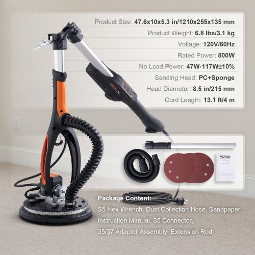 Drywall Sander 800W Brushless Motor Electric Sander Variable Speed