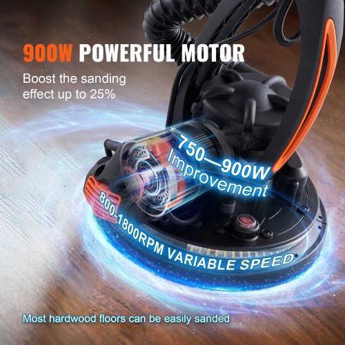 Wall Smoother 900W Power Tool Includes 12 Sanding Pads Adjustable Speeds