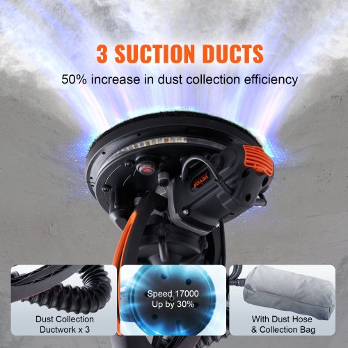 Wall Smoother 900W Power Tool Includes 12 Sanding Pads Adjustable Speeds