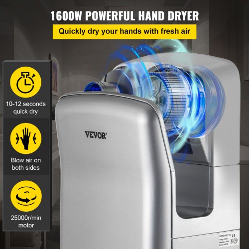 Jet Hand Dryer Premium Electric Commercial Blade Hand Dryer ABS Air Dryer
