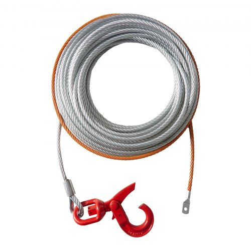 Galvanized Steel Winch Cable 3/8 Inch x 75 Feet 15200 lbs Breaking