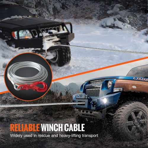 Galvanized Steel Winch Cable 38 Inch x 100 Feet 15200 lbs Breaking