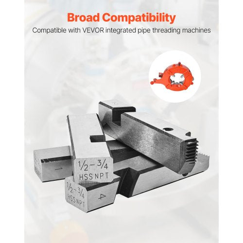 Threading Machine Dies 1234 NPT Pipe Dies4 Packs RightHanded HSS