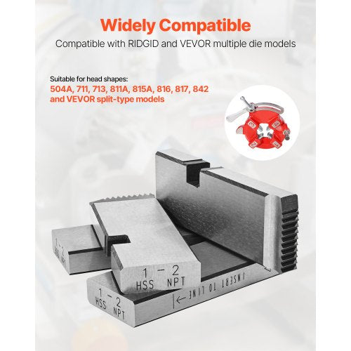 Threading Machine Dies 12 NPT Pipe Dies4 Packs RightHanded HSS Pipe