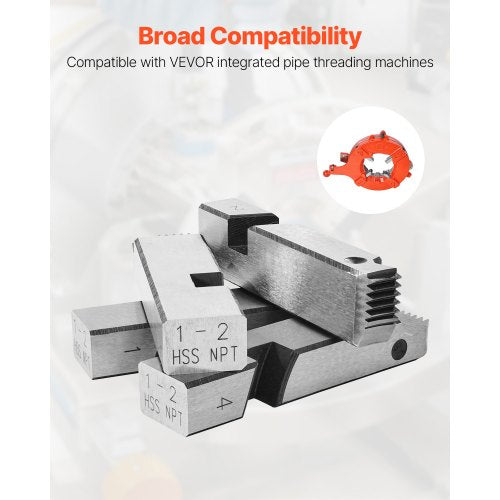 Threading Machine Dies 12 NPT Pipe Dies4 Packs RightHanded HSS Pipe
