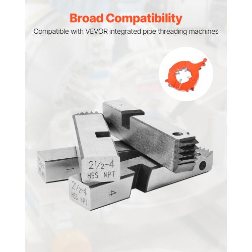 Threading Machine Dies 212 to 4 NPT Pipe Dies4 Packs RightHanded