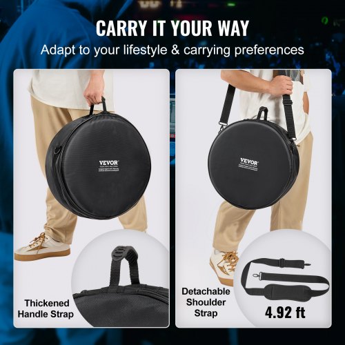 5Piece Drum Bag Kit Durable 1680D Oxford Material Cushioned Cases with 15m