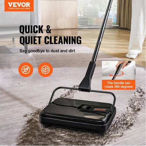 Carpet Sweeper 7.87 in Sweeping Paths Floor Sweeper Manual Non Electric