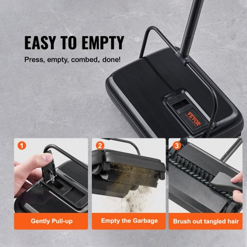 Carpet Sweeper 7.87 in Sweeping Paths Floor Sweeper Manual Non Electric