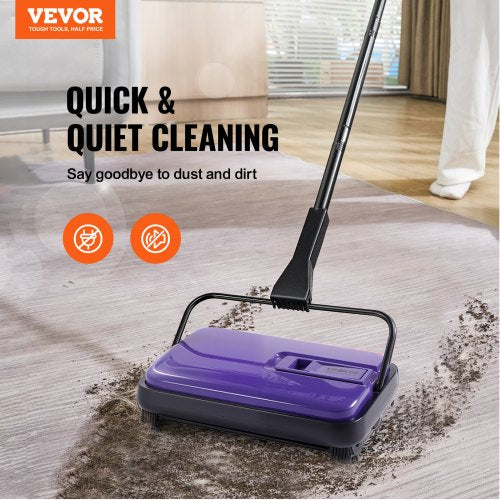 Carpet Sweeper Manual Floor Sweeper with 300 ml Dustbin Capacity Easy to Empty