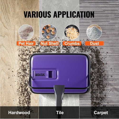 Carpet Sweeper Manual Floor Sweeper with 300 ml Dustbin Capacity Easy to Empty