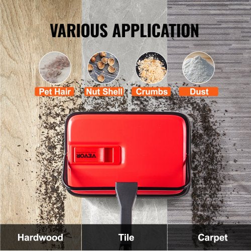 Carpet Sweeper Manual Floor Sweeper with 300 ml Dustbin Capacity Easy to Empty