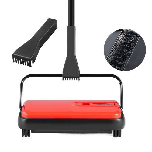 Carpet Sweeper Manual Floor Sweeper with 300 ml Dustbin Capacity Easy to Empty