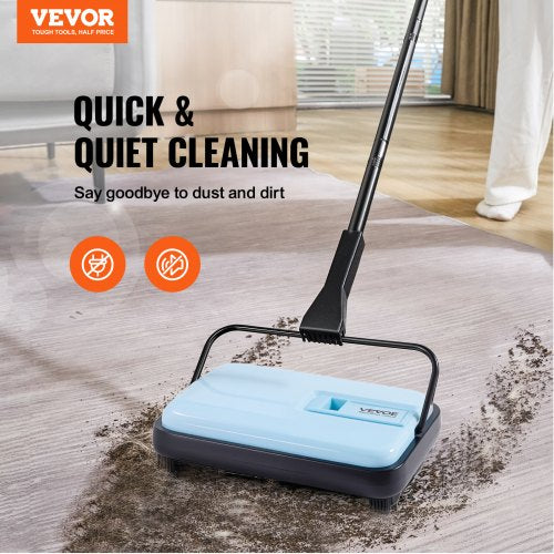 Carpet Sweeper Manual Floor Sweeper with 300 ml Dustbin Capacity Easy to Empty