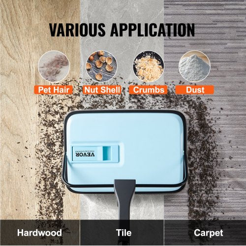 Carpet Sweeper Manual Floor Sweeper with 300 ml Dustbin Capacity Easy to Empty